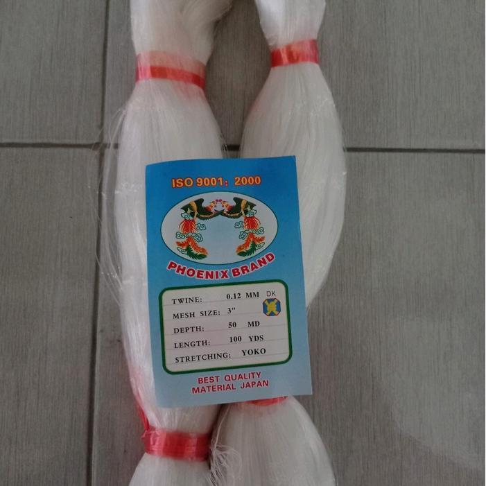 Jaring ikan mujaer 0.12 3 inchi 50md/100yds yoko jaring ikan kali jaring ikan nila