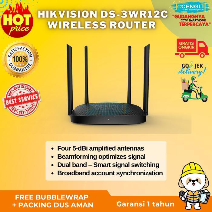 Terbaik Best Quality 100% Original Router Wifi Wireless Hikvision Ds-3Wr12C Ac Extender Cctv Ezviz