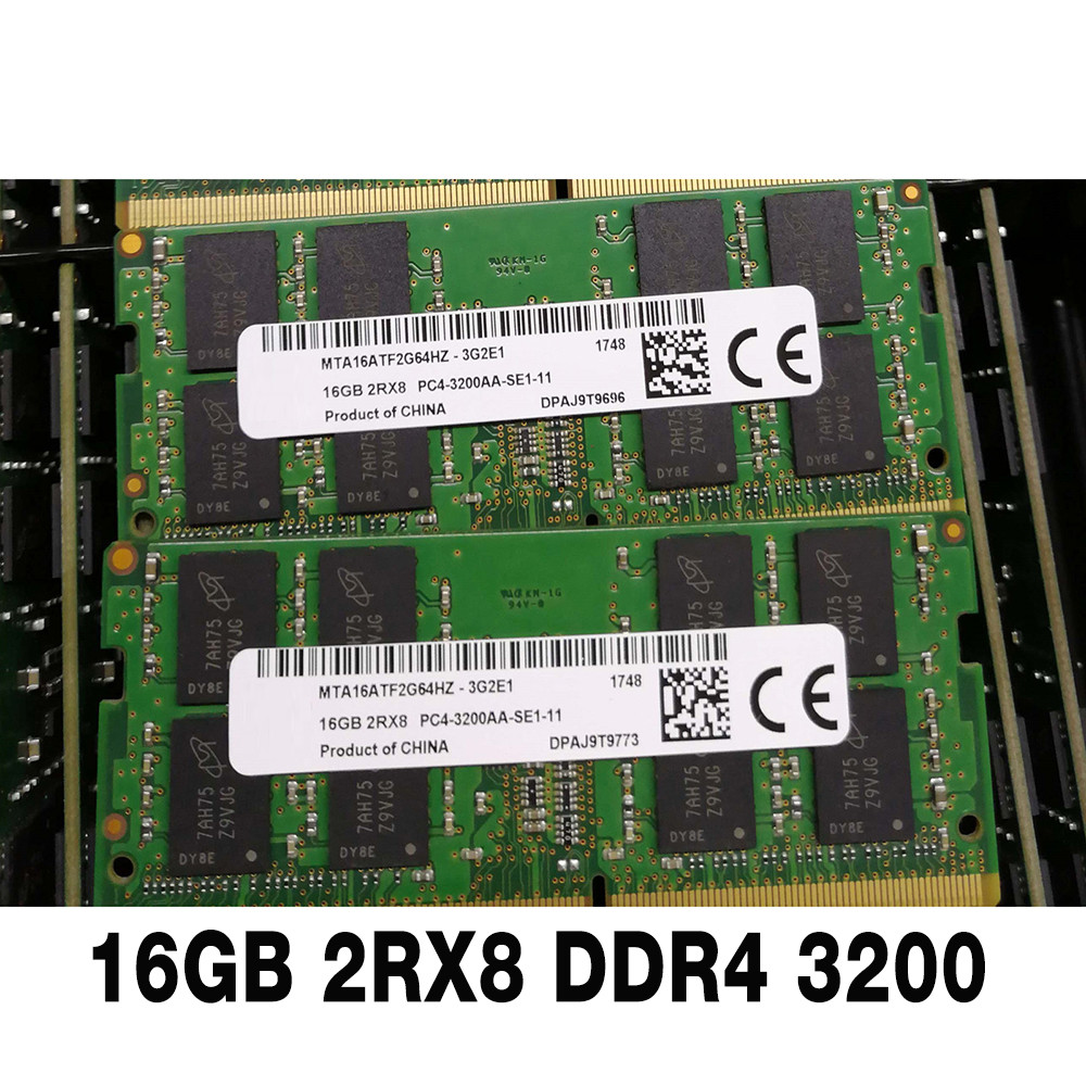 1PCS RAM 16G 16GB 2RX8 DDR4 3200 Notebook Memory MTA16ATF2G64HZ-3G2E PC4-3200AA-SE1