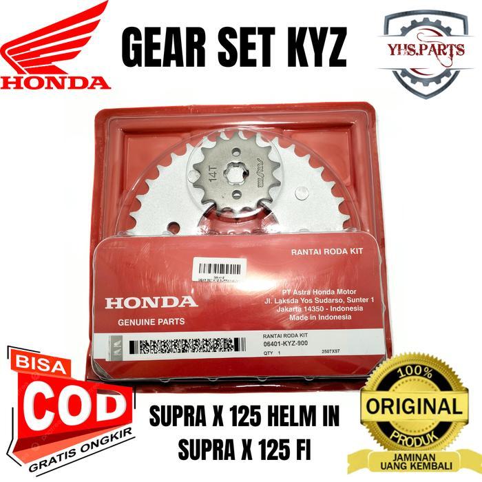 ASLI ORIGINAL GEAR SET HONDA KYZ SUPRA X125 HELM IN