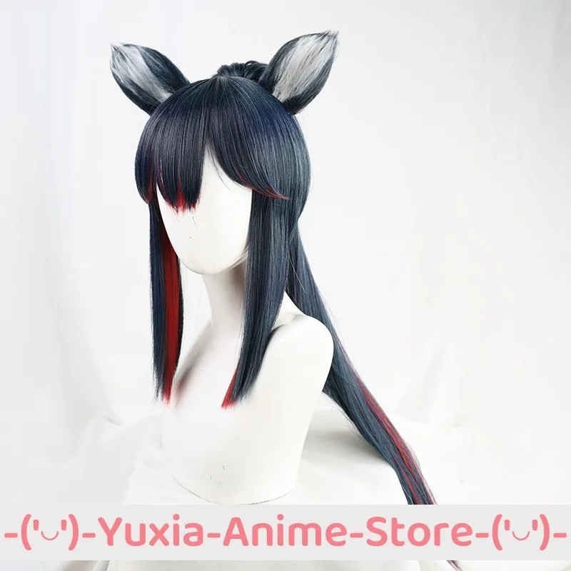 ARKNIGHTS TEXAS COSPLAY WIG EAR PONYTAIL AND CAP GAME ROLEPLAY WIGS PARTY COSTUME PROP WIGS