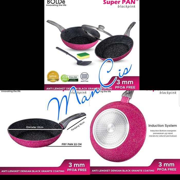 Panci Super Pan Black Pink Granite Series Bolde