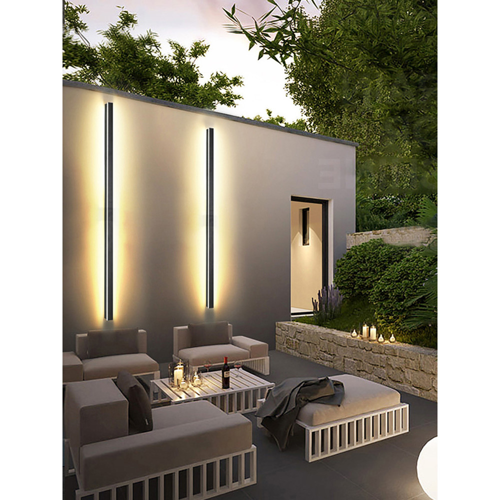IP65 waterproof wall lamp minimalist led outdoor wall lamp black balcony terrace outdoor wall villa