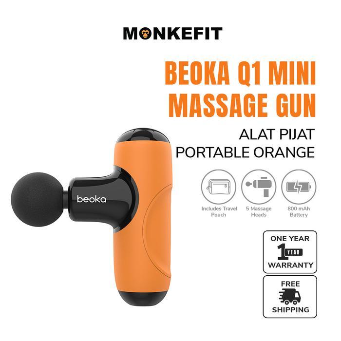 Beoka Massage Gun Portable Q1 - Compact Design, 5 Heads, Wireless Operation Alat Pijat Getar