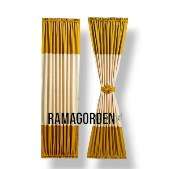 "New" Gorden jendela fullset kombinasi 2 warna/Gorden jendela kupu 2 ikat pita Curtain Tali Bunga