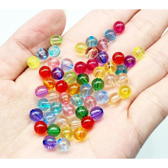 Manik Kaca / Mote Kaca / Manik Bulat / Mote Bulat / Mote Kaca Bulat / Mutiara Kaca Bulat 6mm & 8mm
