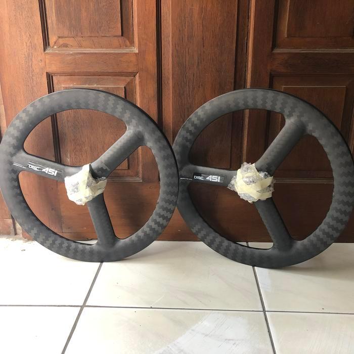 Wheelset Nautilus Carbon 22 451 Disc Brake Tri Spoke Velg Sepeda Lipat