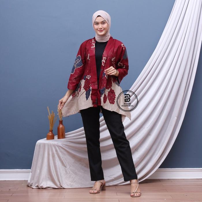 Blazer Batik Atasan Wanita Outer Batik Modern Baju Batik Modern Pasti Ori
