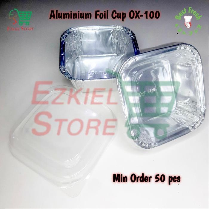 [50 PCS] Aluminium Foil Cup OX-100 + Tutup Aluminium Foil Tray OX100