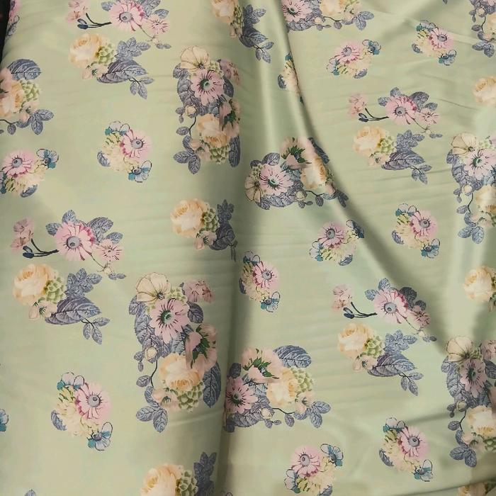 meter kain satin motif bunga terbaru lebar 150 cm