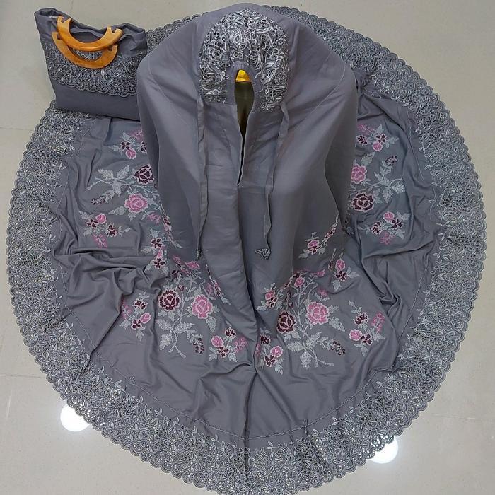 Top mukena bordir strimin / kristik khas bukittinggi padang versi khadijah Katun