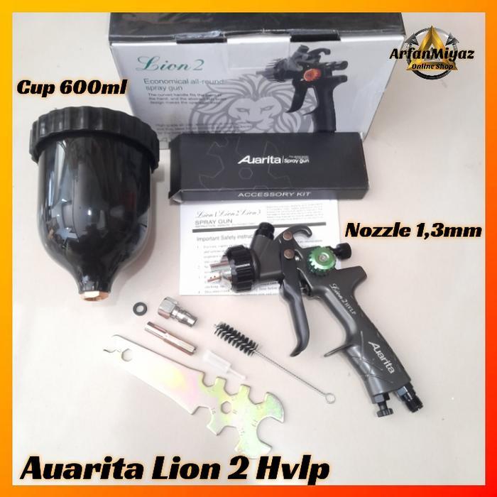 Spray Gun Auarita Lion-1 Hvlp Nozzle 1,3Mm Cup 600Ml Silver Grey