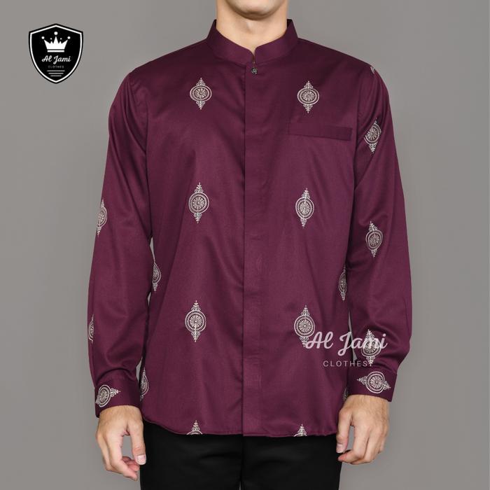 READY AL -JAMI ABBAS kemeja koko sultan premium full bordir batik mewah lengan panjang katun toyobo