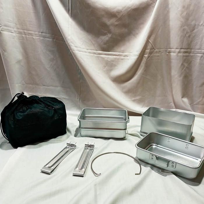 NESTING KOTAK TNI/ ALAT MASAK CAMPING/ COOKING SET KOTAK/ NESTING TNI