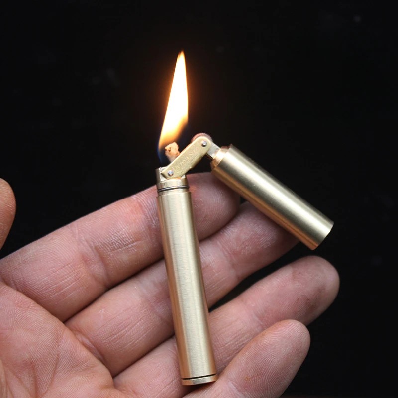 Creative Portable Nunchaku Kerosene Lighter Pull-out Sanding Wheel Lighter Smoke Cylinder Men's