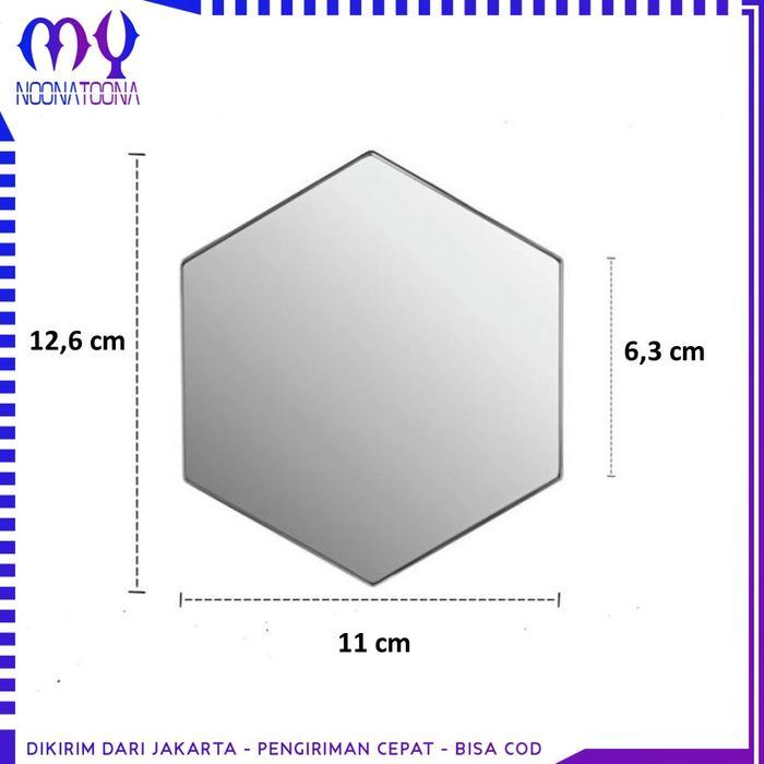 Stiker Cermin Dinding Anti Pecah Hexagonal Cermin Tempel Acrylic