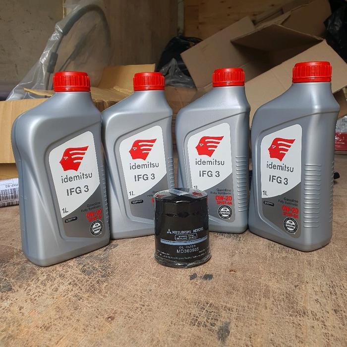 0W-20 Idemitsu Paket Oli 4 Liter + Filter Oli Mitsubishi 0W20