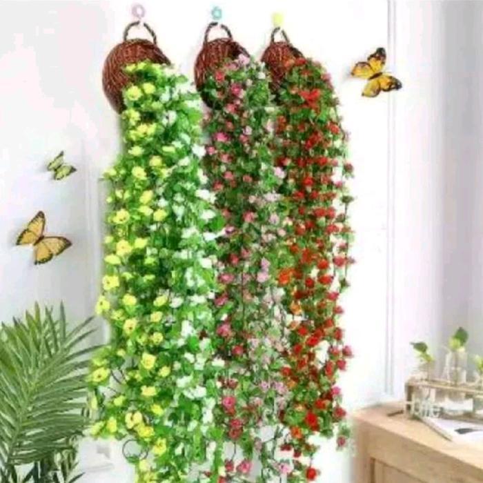 Bunga Plastik Peony Rambat Panjang 2 Meter