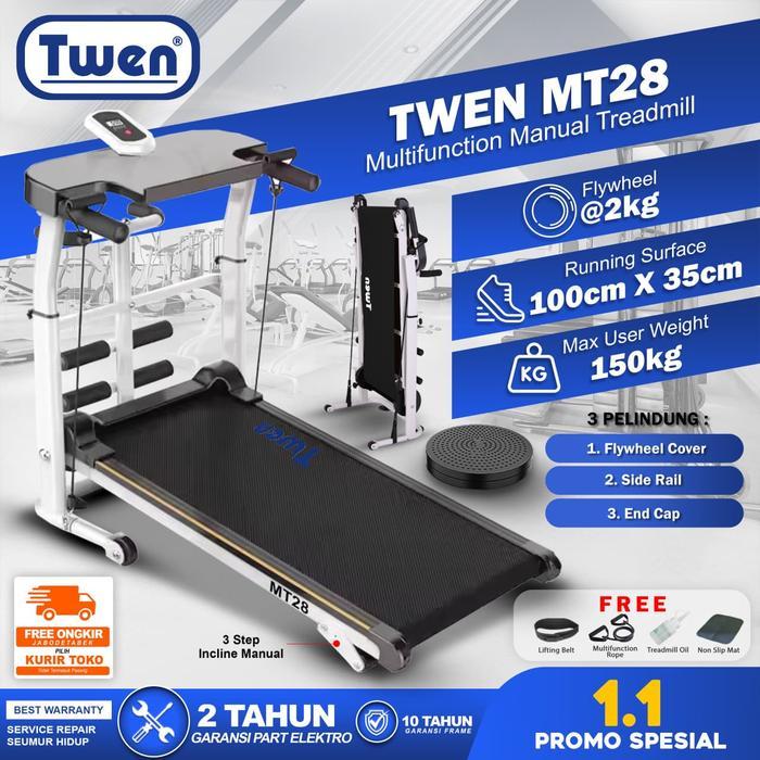 Twen MT21 MT28 MT31 MT38 Treadmill Manual Alat Fitness Multifungsi Twen