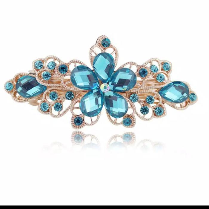 jepit rambut hairpin bunga kristal rhinestones