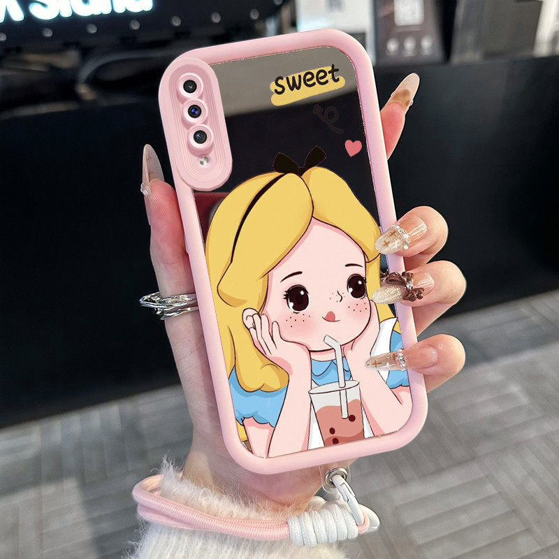 Casing Hp untuk Samsung Galaxy A50 A50s A30s Case Casing putri pola Silikon Softcase Kasing HP tali 
