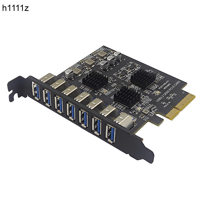 7 Port USB 3.2 GEN2 10Gb PCIE Expansion Card PCI-E PCI Express X4 to USB3.2 HUB Adapter ASM3142 Chip