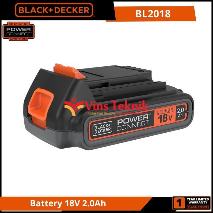 TERLARIS Black + Decker BL2018 Baterai Cordless Battery LI-ion 18V 2.0Ah BL 2018 SALE