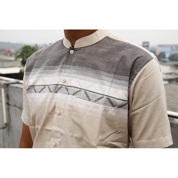 Baju Koko Pria Baverre Lengan Pendek Motif Bordir 13 Baju Muslim Pria