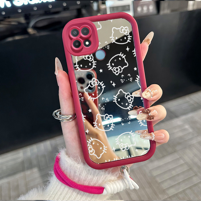 Casing Hp untuk OPPO A15 A15s A35 4G Case Casing kucing pola Silikon Softcase Kasing HP tali gantung