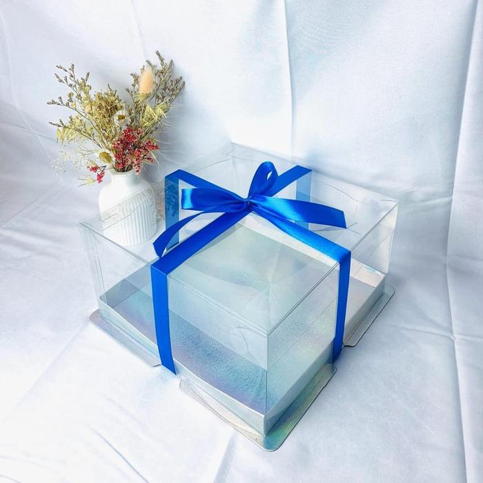 Kotak Kue Box Mika Cake Box 18x18 cm Box Puding Kotak Kue Mika Transparan PET Kotak Kado Gift Box
