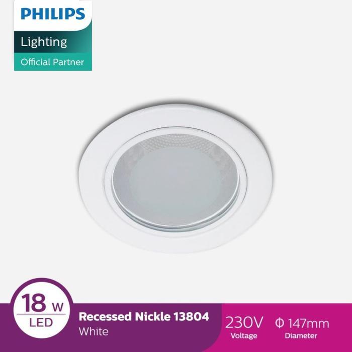 Philips Glass recessed nickle 13804 1x18W 230V