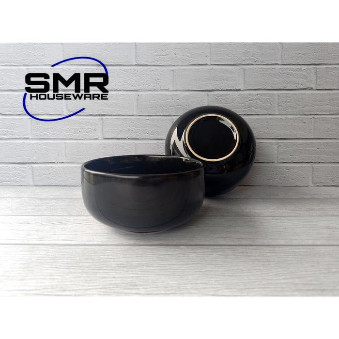 MANGKOK KERAMIK HITAM POLOS 5.2 INCH MANGKOK RAMEN WARNA HITAM