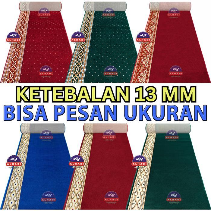 Alhadi Karpet Masjid ALAGRA METERAN Ukuran 100 x 120cm Tebal 13mm Sajadah Mushola Empuk Lembut