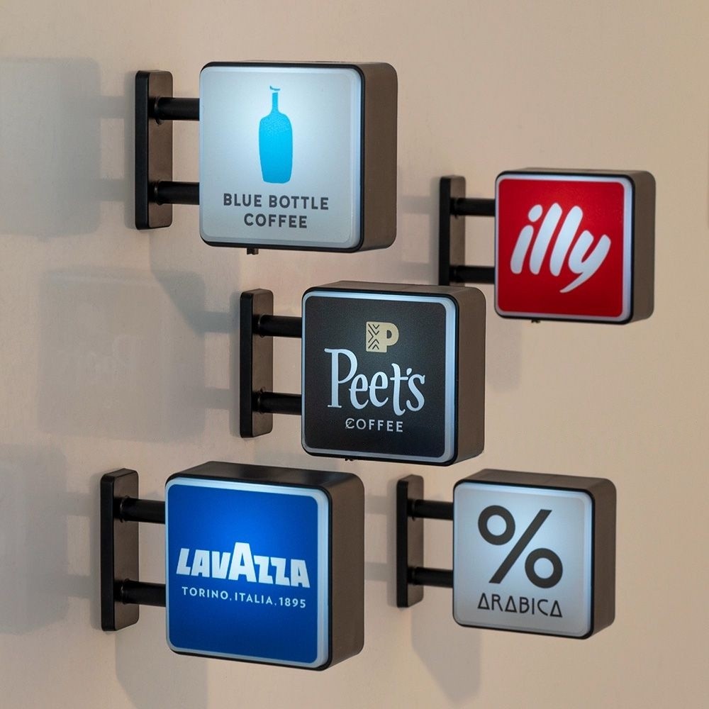 World Classic Coffee Brands Light Sign Refrigerator Magnet Coffee Machine Decor Lavassa Coffee Illy