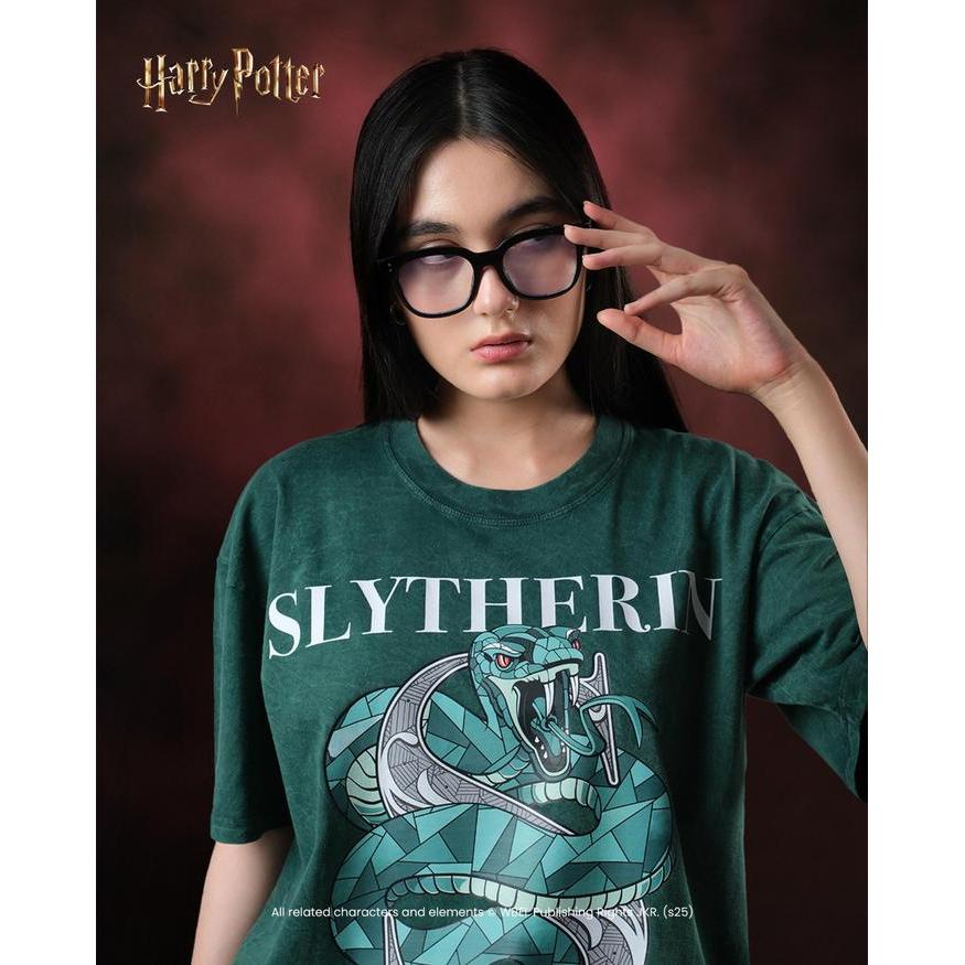 Thesilversky Slytherin Oversized Washed T-Shirt Official Harry Potter