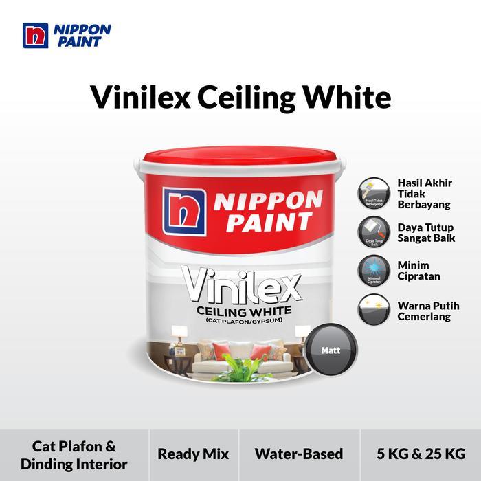 NIPPON VINILEX CEILING WHITE -5KG- CAT PLAFON & GYPSUM NIPPON PAINT