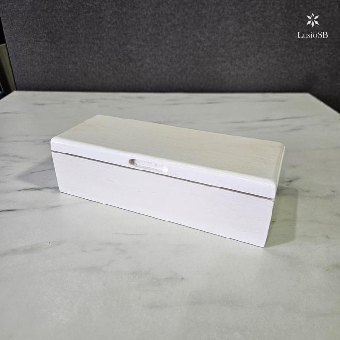 Lusiosb Tempat Sendok Tutup Kayu Kotak Penyimpanan