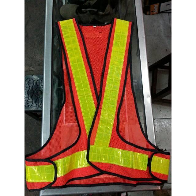 Rompi Jaring V Rompi Model V Rompi Scotchlight V Hijau / Orange