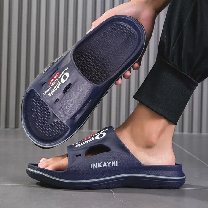 Inkayni Sandal Pria Karet Empuk Anti Slip Sandal Full Karet Sandal Karet Pria Empuk Tebal Tebal