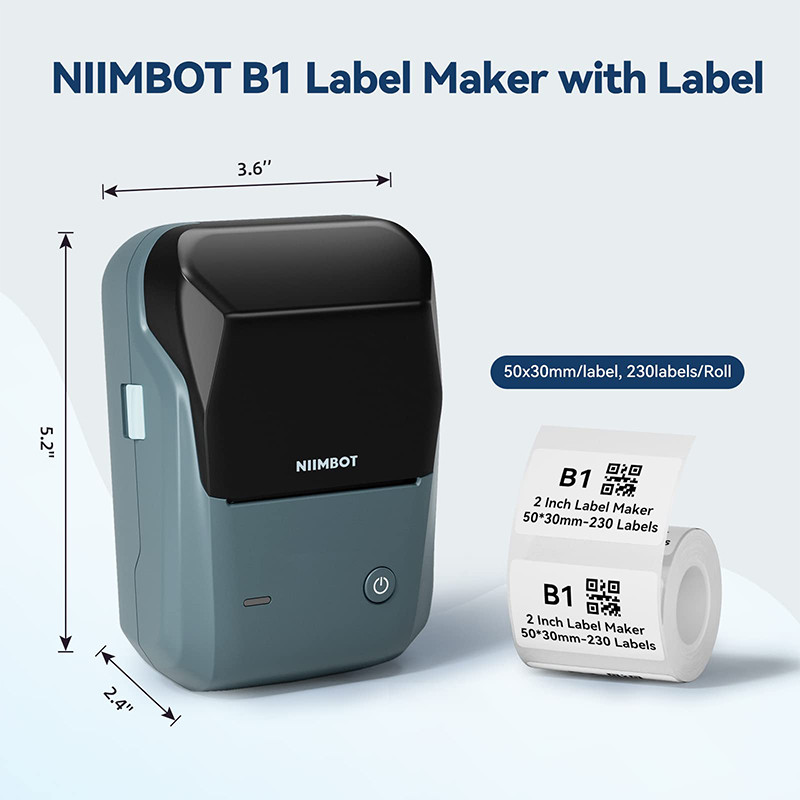 Niimbot B1 Portable Mini Label Printer Handheld Thermal Printer Adhesive Sticker Waterproof UV Paper