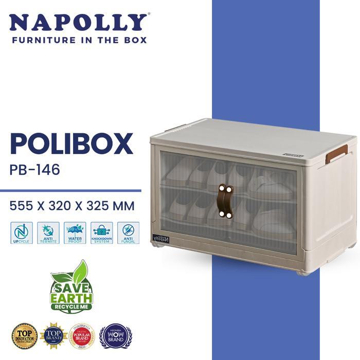 Terbaik Best Quality 100% Original Napolly Polibox Lemari Susun Plastik Kotak Penyimpanan Lipat
