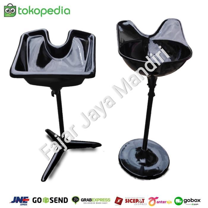 Wasbak Keramas Tempat Cuci Rambut Portable Fiberglass/Washbak Tangkai Besi/ Washbak Furniture Salon