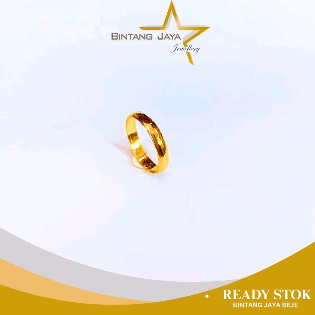 Cincin Emas Belah Rotan (Timbang Air) 0.21 - Kadar LM99 - Berat 4,01gr - Size 19 - Simpel elegan aba