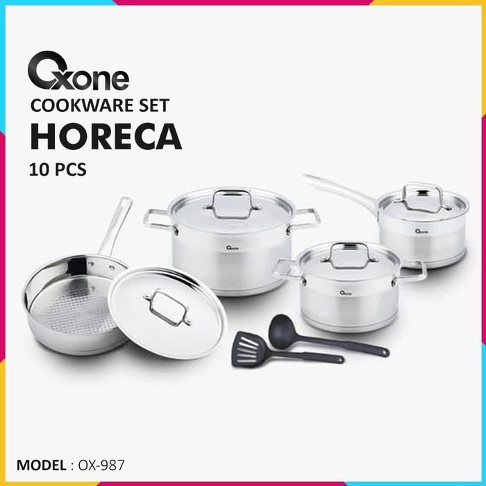 Panci Oxone Professional Ox-987 Horeca Cookware Set 10 Pcs