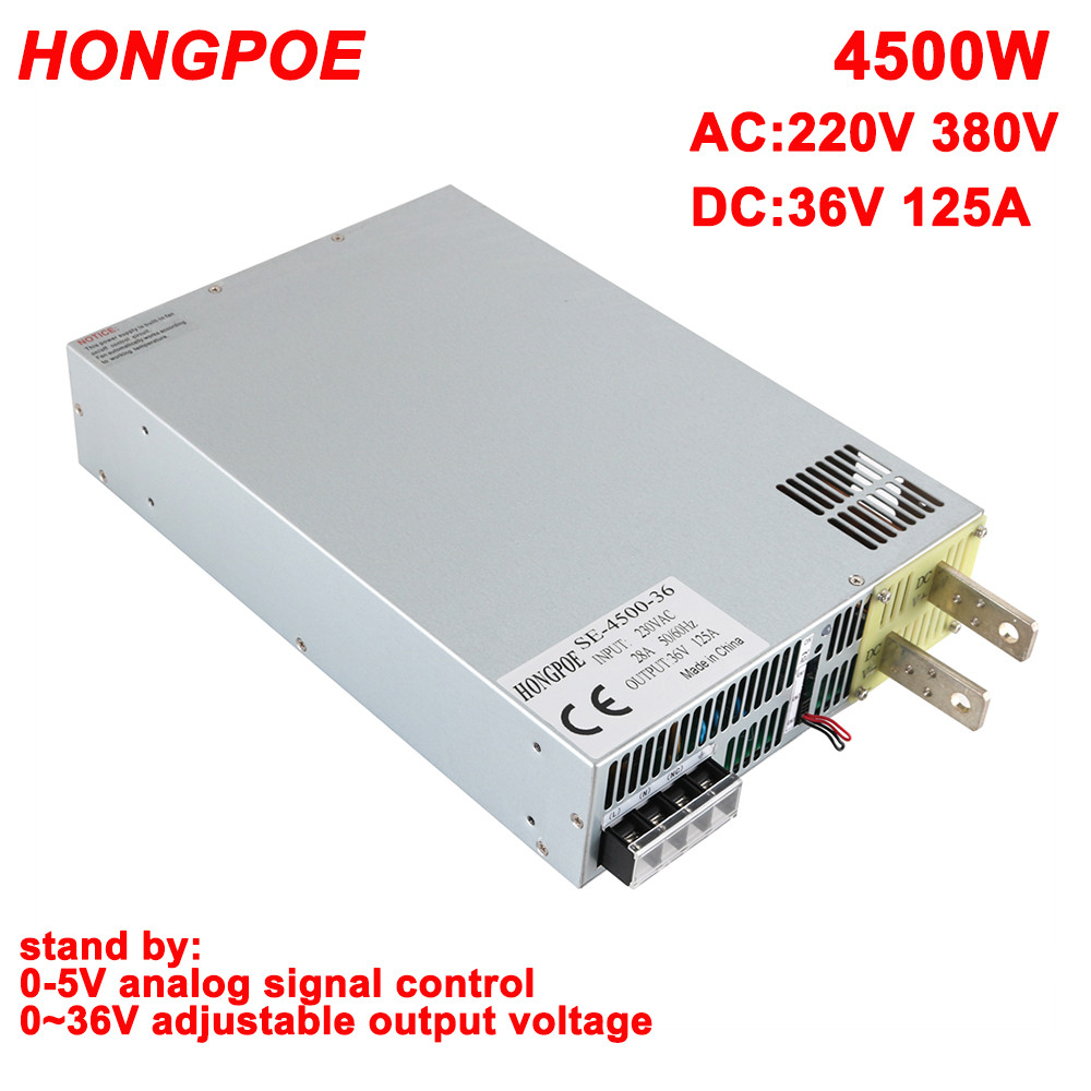 4500W 36V Power Supply 0-36V Adjustable Power 0-5V Analog Signal Control 220V 380V AC to DC 36V High