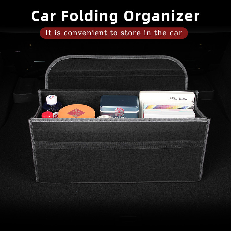 Car Trunk Storage Bag Felt Stowing Box Tools Organizer Accessories For Skoda Octavia Superb Rapid