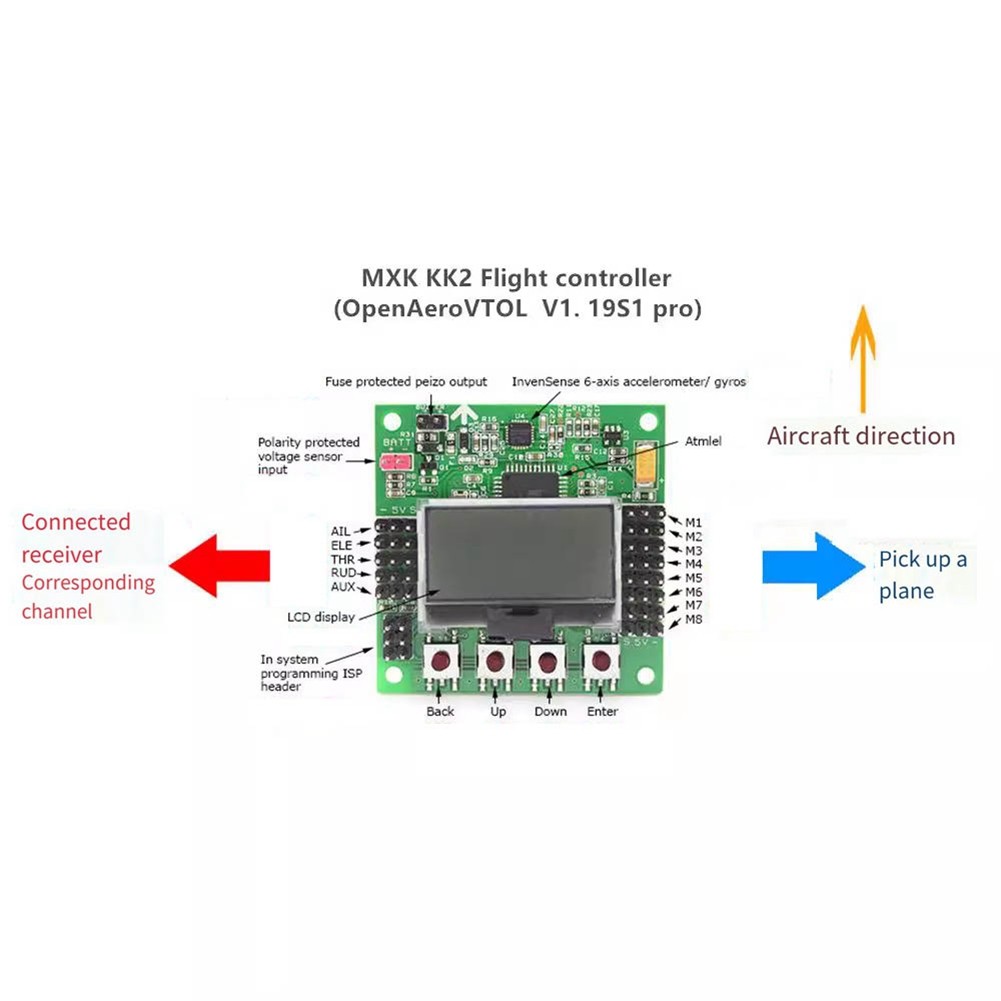 SMIEA KK 2.1.5 Multirotor LCD Flight Controller Board V1.19S1PRO Quadcopter KK2 6050 MPU for FPV