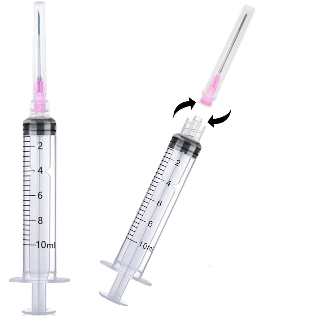 100pcs 10ml/cc Disposable Sterile Luer Lock Syringe With Needle 18G 1.5inch Individually Packed for