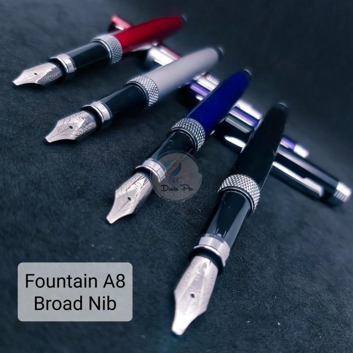 "New" Pena Kaligrafi A8 Broad Nib Fountain Pen Metal Mata 1,5mm