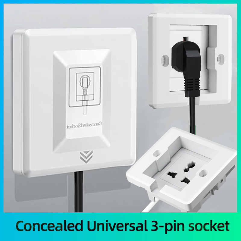 International universal plug embedded socket panel with hidden waterproof plug built-in refrigerator